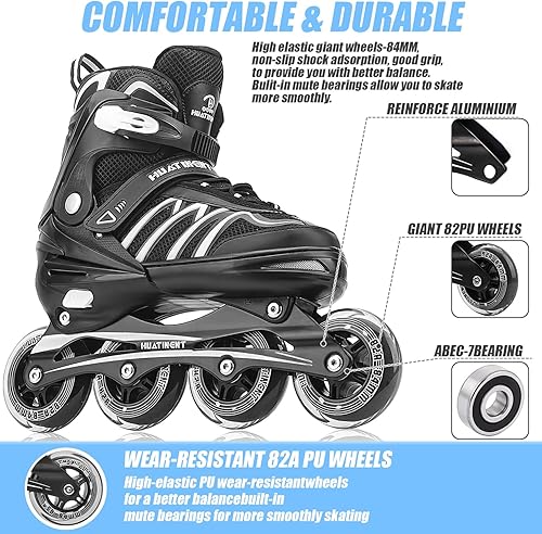 Miniatura 3 de Patines en línea ajustables para mujeres y hombres, patines para adultos, mujeres y hombres con ruedas grandes, patines para mujer para jóvenes,
