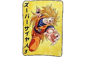 Goku's Epic Super Saiyan 3 Fleece Blanket for Adults