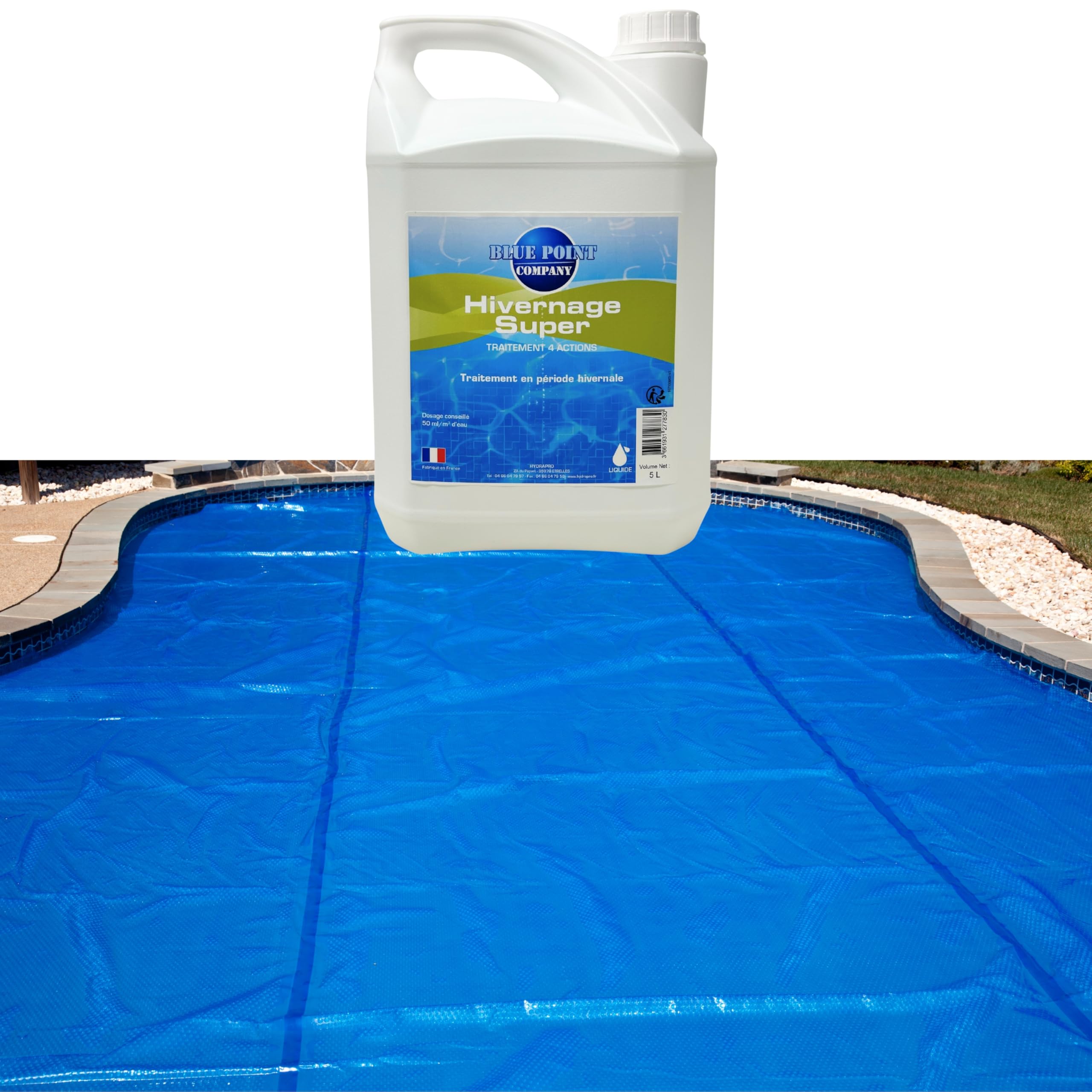 Hivernage Super Piscine, Traitement Anti Algues Vertes │Produit d’Hivernage Non Moussant pour Piscines, Efficace contre Dépôts Calcaires 5L│Empêche le Développement des Algues et les Taches de Rouille