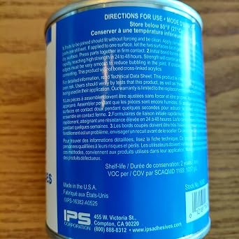 WELD-ON 16 Acrylic Plastic Cement 1 Pint