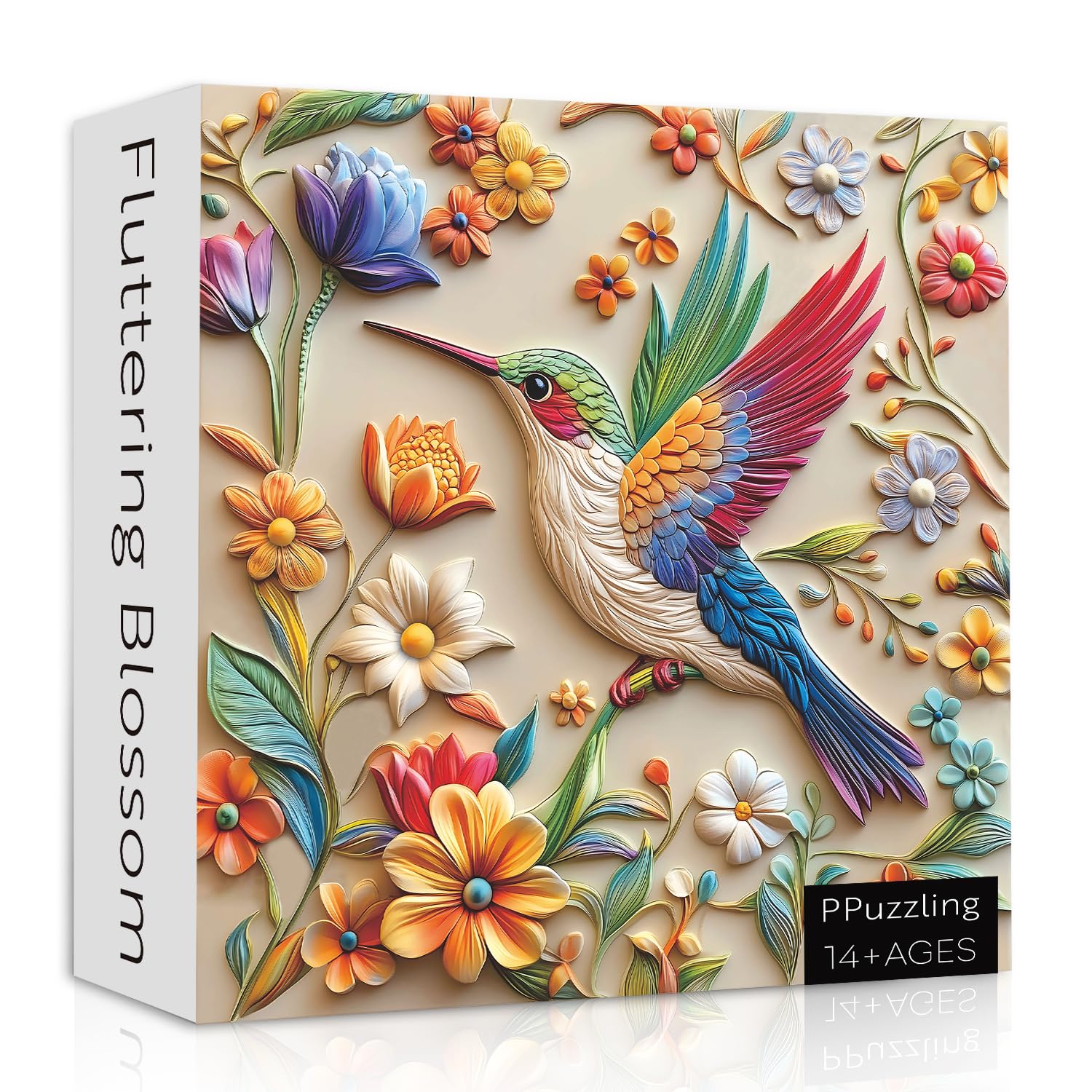 PPuzzling Hummingbird Puzzle for Adults 1000 Pieces, Spring Bird Animal Flower Art Puzzle, Nature Bird Floral Garden Jigsaw Puzzle, Hard Challenging Puzzles for Adults