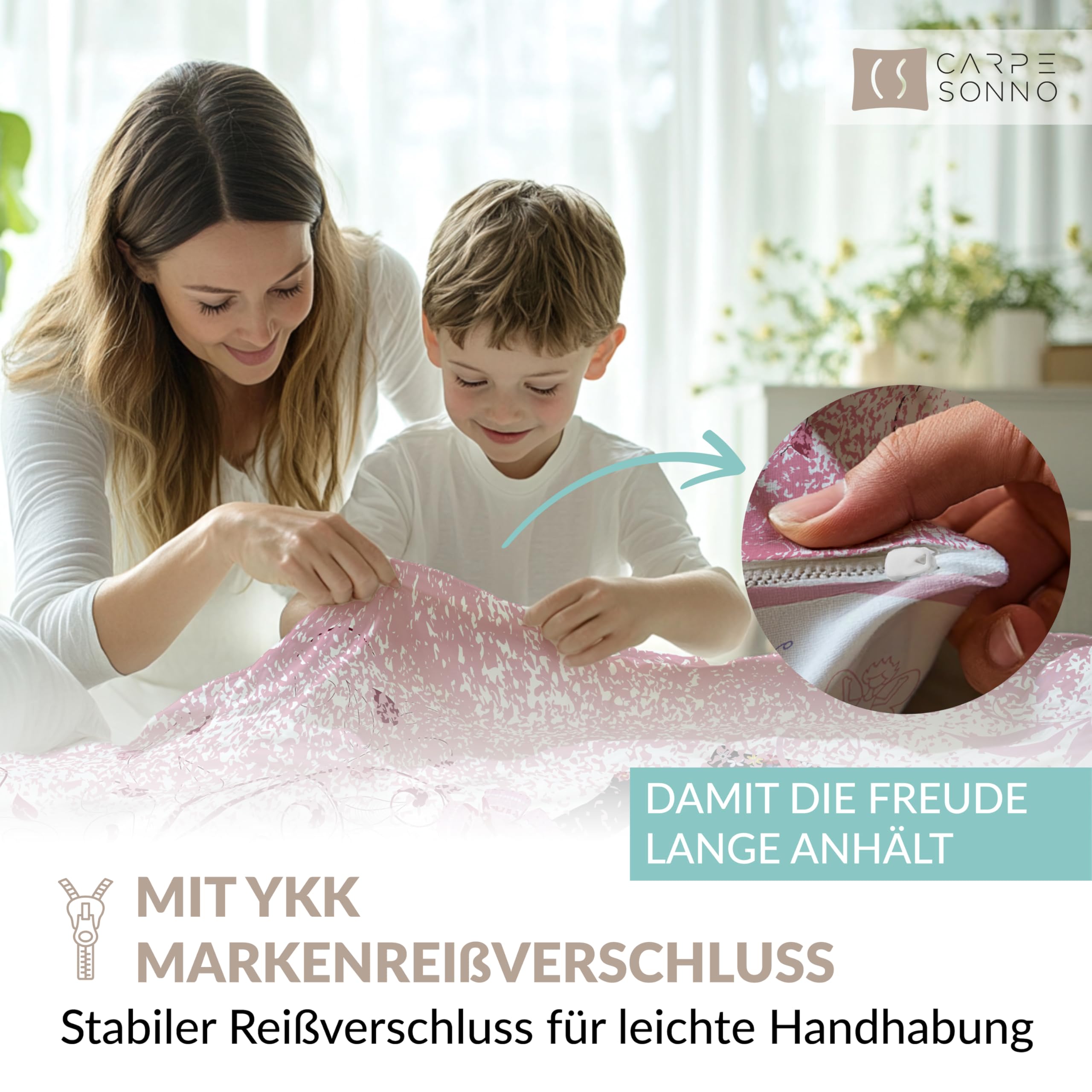 Carpe Sonno Kinder Bettwäsche 135x200 Kinder [Leuchtet im Dunkeln] Fee Motiv + 10 Spiele | 100% Baumwolle + Oeko-Tex 100 | Kinderbettwäsche Glow in The Dark | Schmetterling Bettwäsche Mädchen 135x200