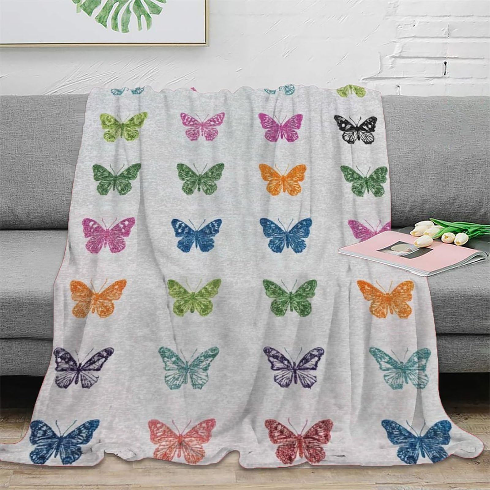 Couverture de camping papillon plaid microfibre pour aventuriers