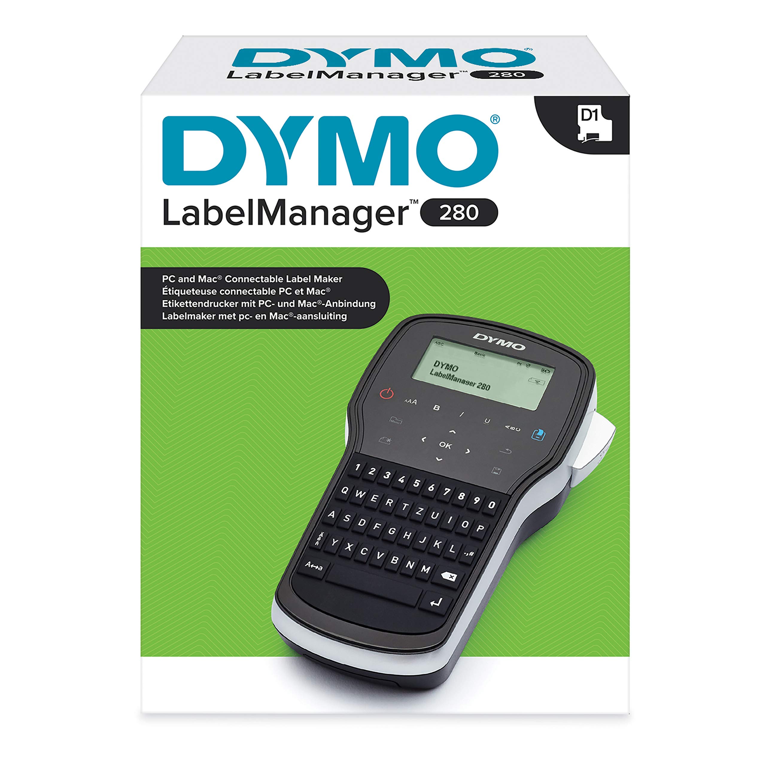 DYMO LabelManager 280 imprimante pour étiquettes Transfert thermique 180 x 180 DPI - Imprimantes pour étiquettes (Transfert thermique, 180 x 180 DPI, 15 mm/sec, LCD, 1,2 cm, 6, 9, 12 mm)