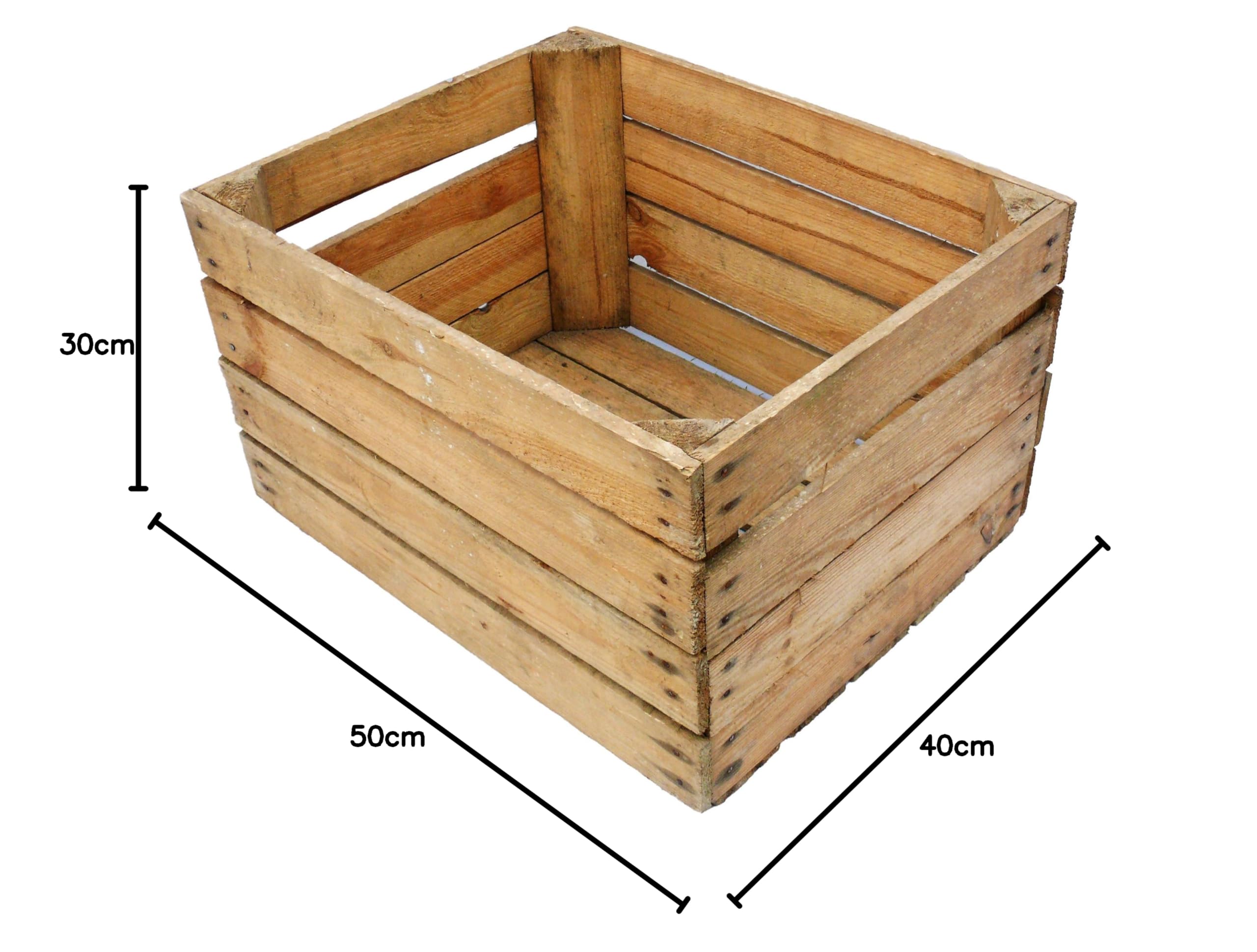 Vintage Holzkisten im Sparset Originale Obstkisten Apfelkisten Weinkisten aus dem Alten Land Möbelbau DIY (4er Set, Natur)