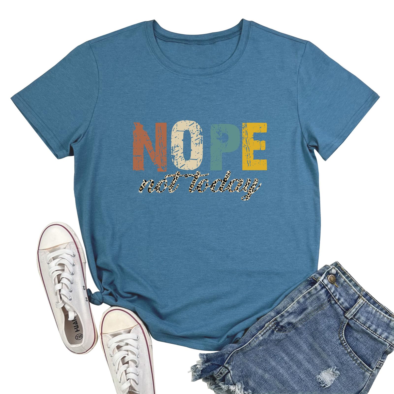 YITAN Women Nope Shirt Cute Graphic Tees