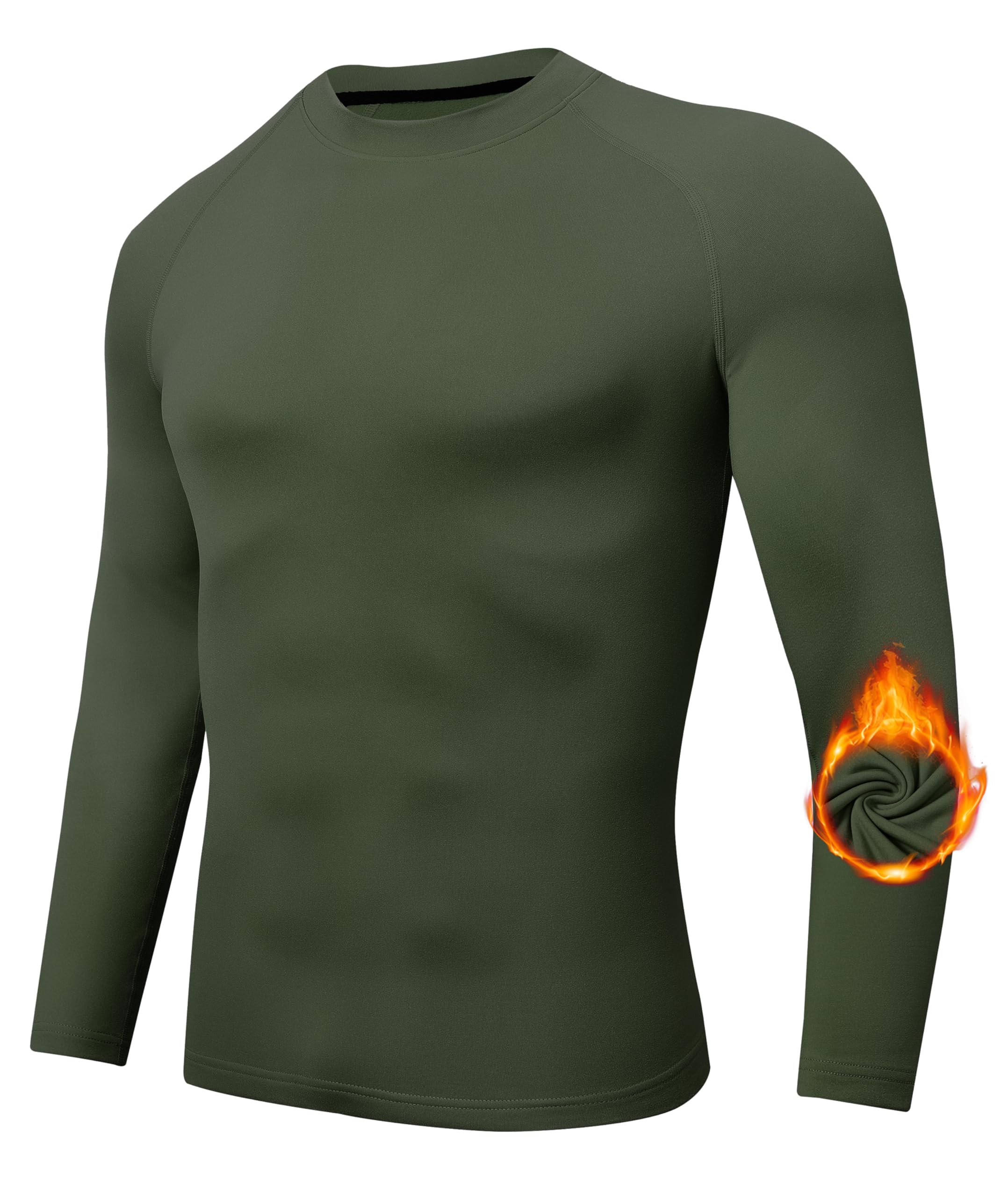 Djtnzdm Maglietta Compressione Uomo Maglia Termica Uomo in Pile Maniche Lunghe Invernale Sportivo Fitness Sci Termico Uomo Top