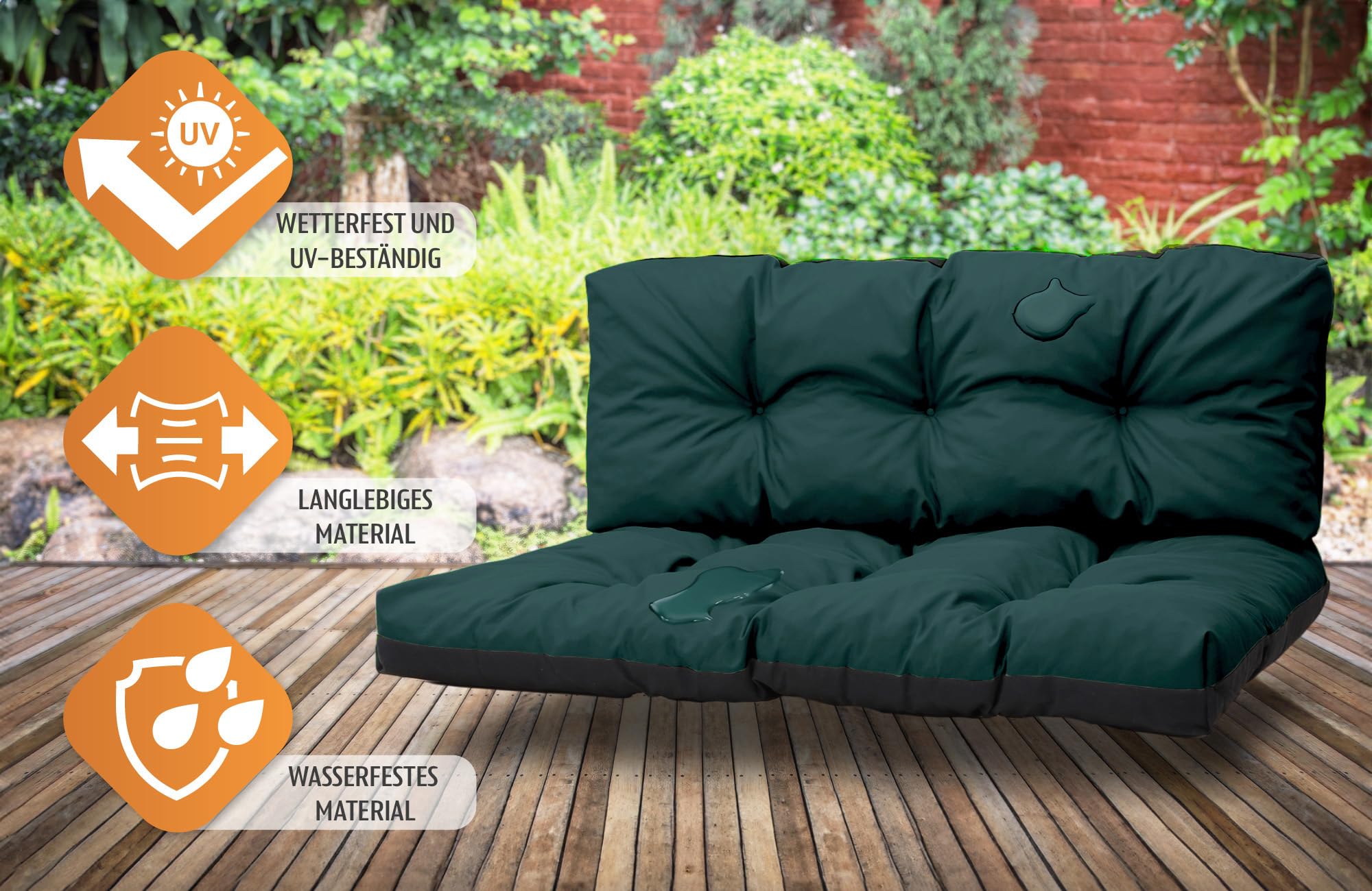 Cuscino Per Pallet Esterno 80x120 Cm - Imbottito E Idrorepellente, Grafite