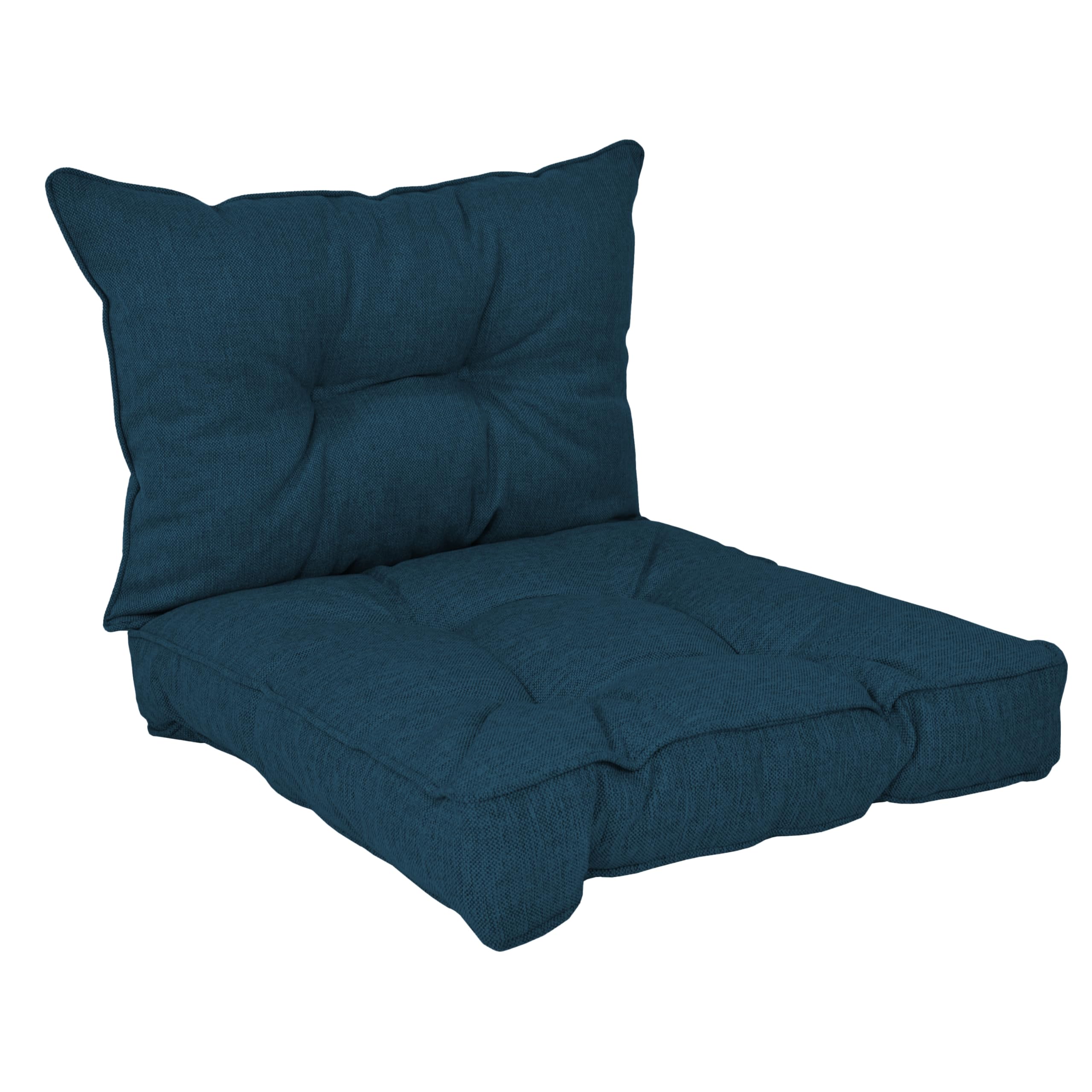 POKAR Garden Cushions Patio Chair Rattan Outdoor Cushion Sofa Pallet Set - 2 Pieces: Seat Cushion 70 x 70 cm & Back Cushion 70 x 40 cm, Dark Green