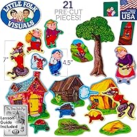 Vista 2 de Little Folk Visuals Three Pigs - Figuras básicas de franela precortada/fieltro, juego de 20 piezas