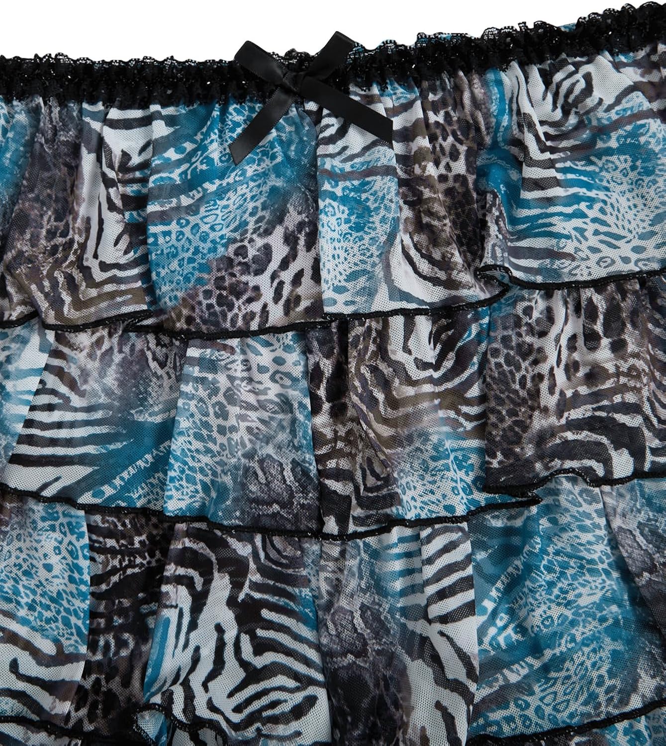 Verdusa Women's Plus Size Y2K Cheetah Print Ruffle Shorts Tiered Layered Low Waist Mesh Mini Shorts - Image 4