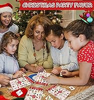 Vista 4 de Officygnet Juego de bingo de Navidad para niños, tarjetas de bingo de Navidad para 32 jugadores para actividades familiares, grupos grandes, aula