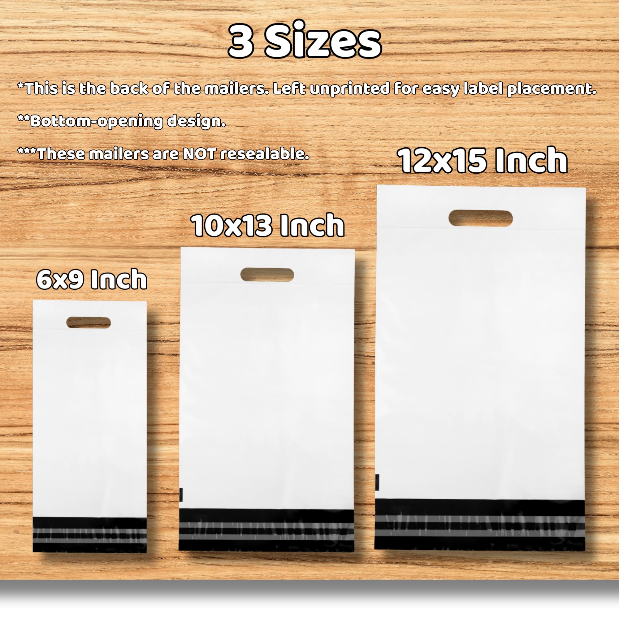 Poly Mailers 12x15 with Handle, 50 Pack Shipping Bags, Packaging Bags, Thank You Bags, Self Adhesive Small Business Supplies, Shipping Supplies