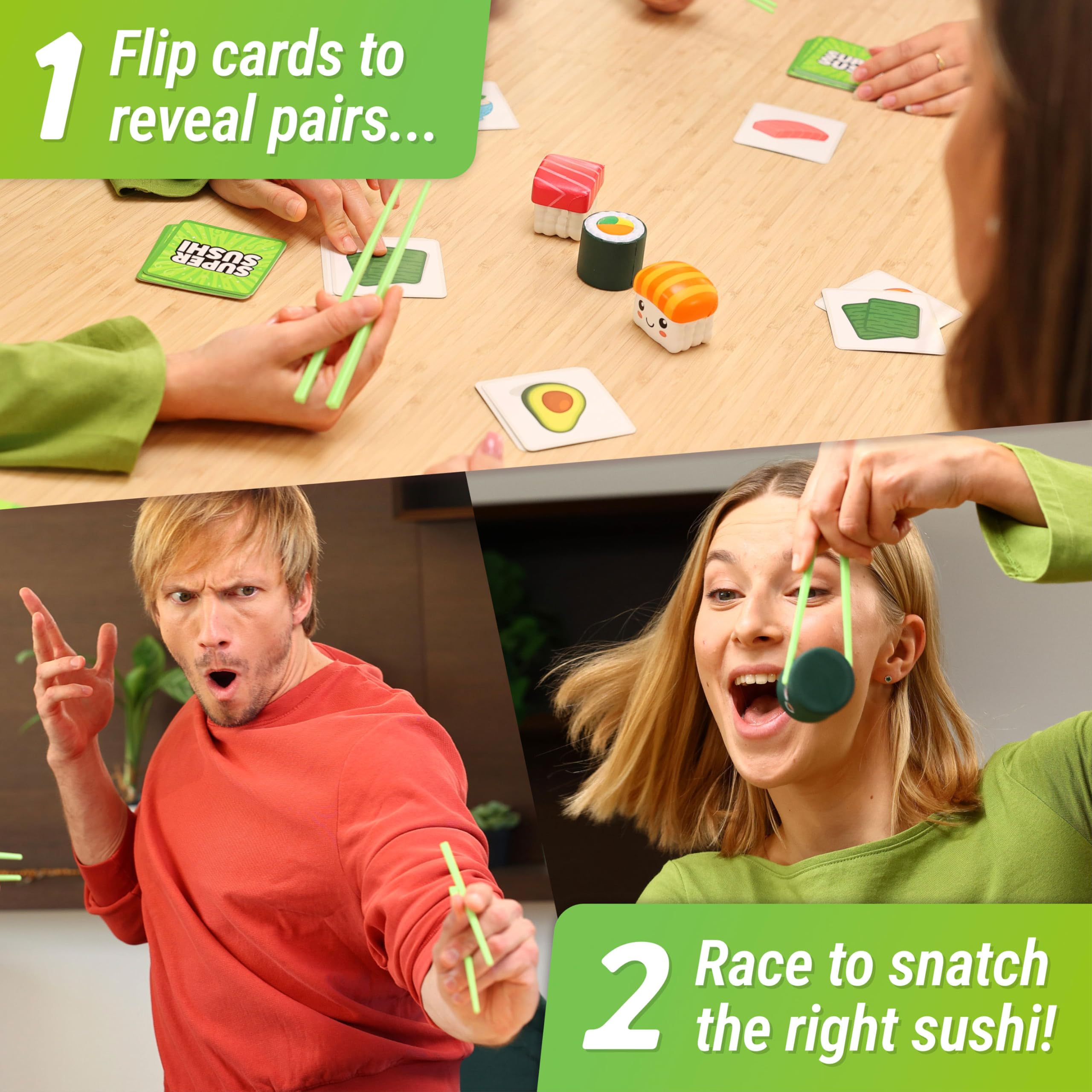 Super Sushi, Fun Family Board Game, Hilarious Party Matching Card Game for Kids Teens & Adults, Vibrant Colors (E.g., Red - Image 3