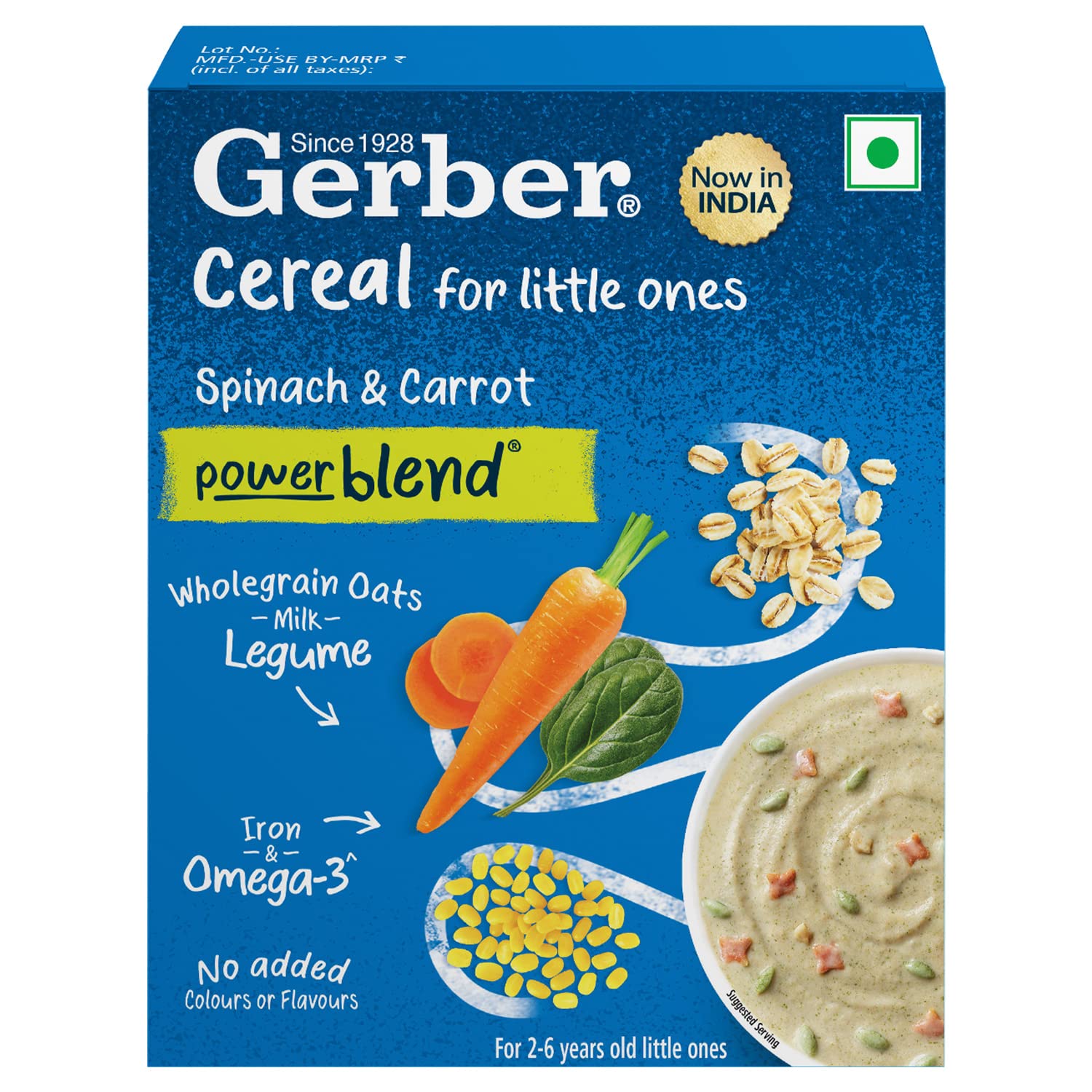 GERBER Cereals Spinach & Carrot Instant Cereal for little ones
