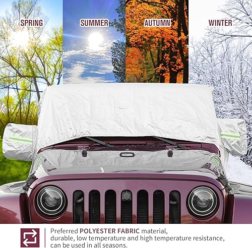 Miniatura 3 de RT-TCZ Cubierta para sombrilla de lluvia y nieve para automóvil, accesorios para Jeep Wrangler JK JL 2007-2024 de 2 puertas, resistente al viento, a