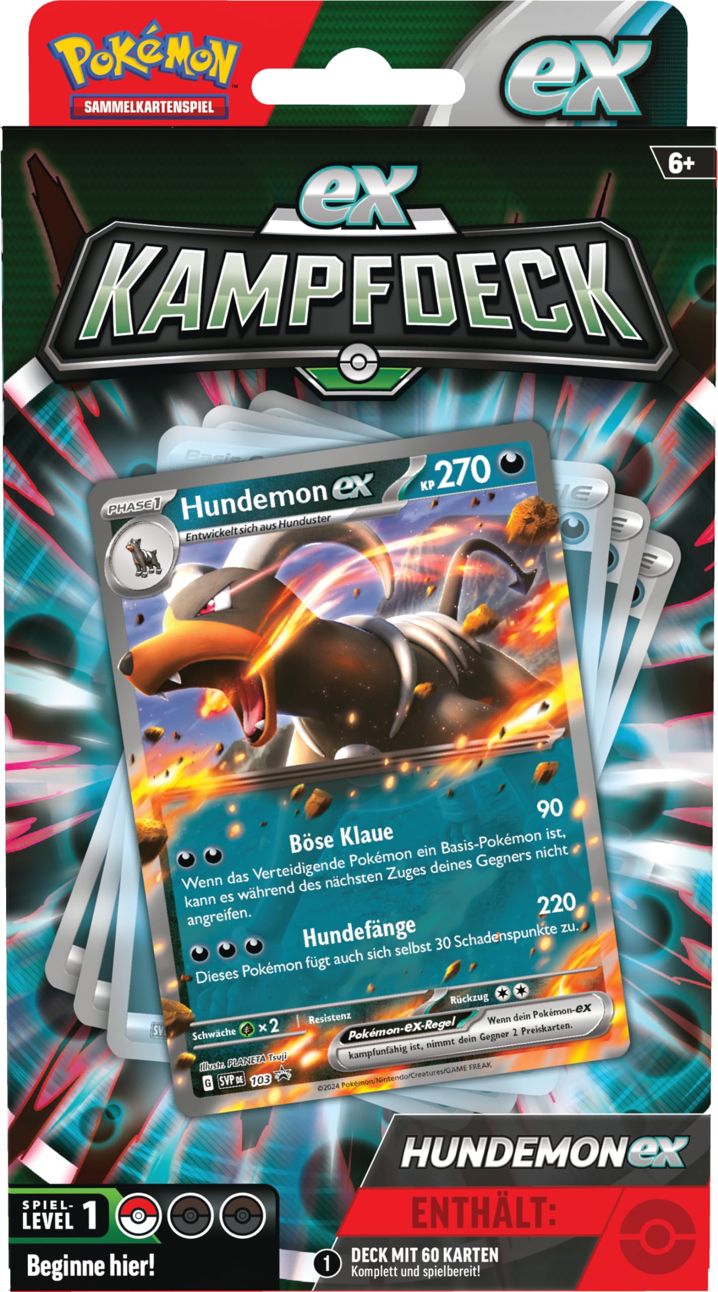 Pokémon-Sammelkartenspiel: Kampfdeck Hundemon-ex (sofort spielbares Deck mit 60 Karten)