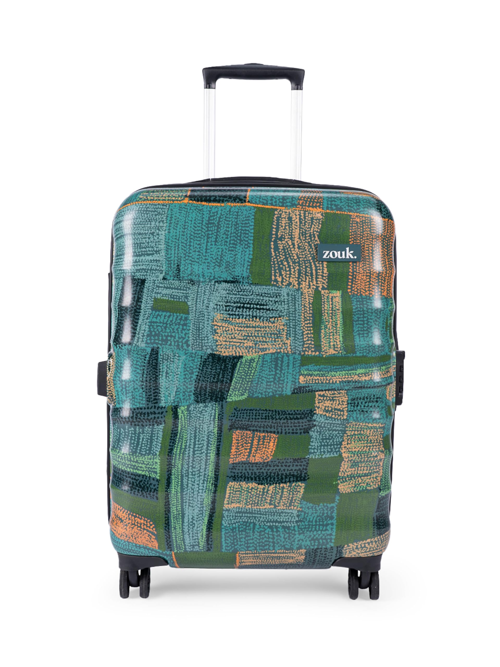 Indus Lattice Green Amorah Trolley Bag for Travel | Unbreakable Polycarbonate Shell | Dual Wheels 360° Rotating 8 Spinner Wheel | TSA Lock | Medium | 65.5 cm-image-48