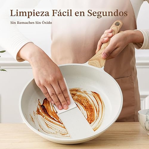 Miniatura 6 de SENSARTE Sartén antiadherente de cerámica con tapa, sartén para tortilla de 12.5 pulgadas, sartén para chefs saludables no tóxicos, sartén para