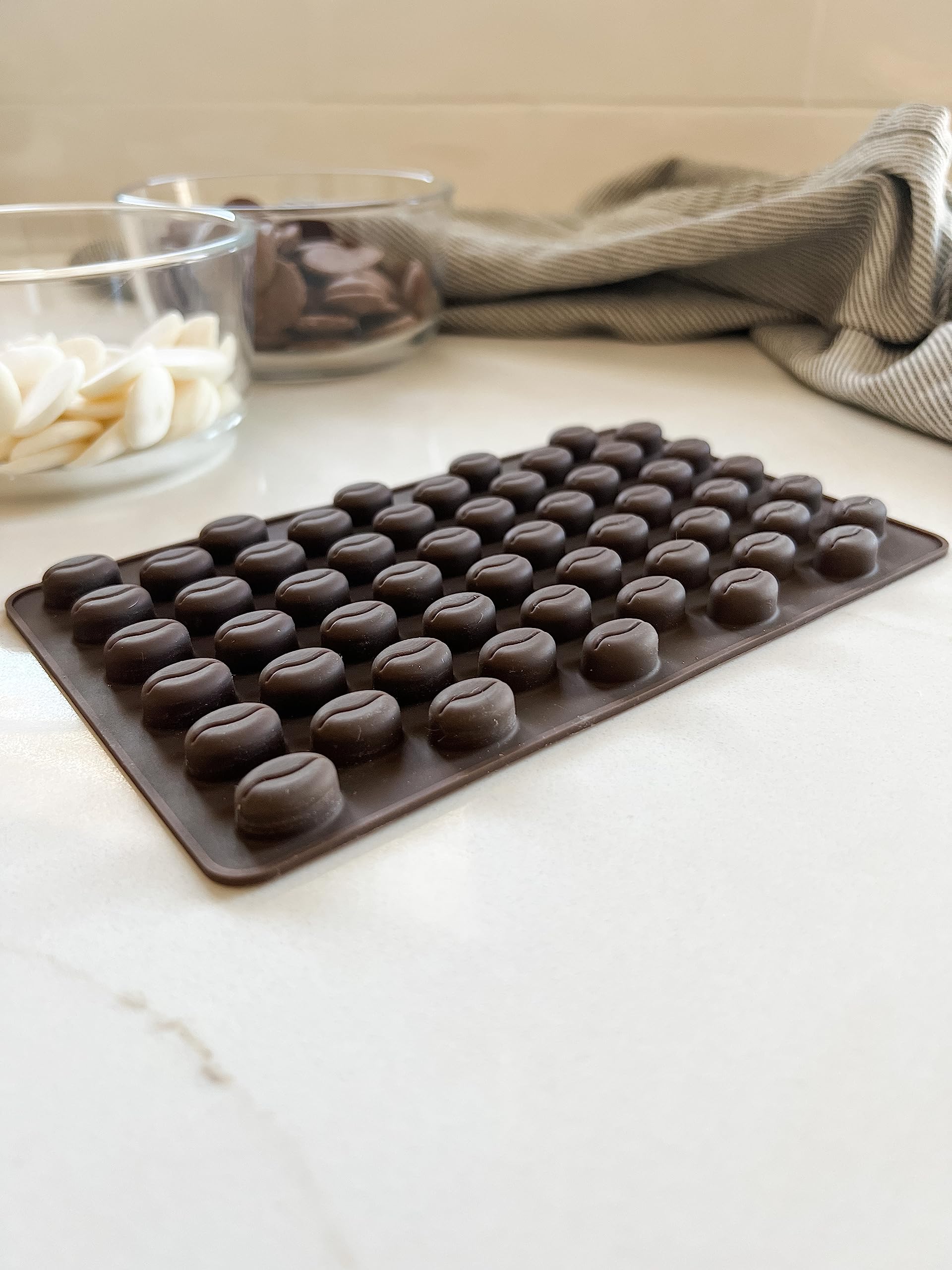 Moule à Grains De Café 3D En Silicone - 6 Cavités, Pour Chocolat, Glaçage, Bonbons, Glaçons Décoratifs