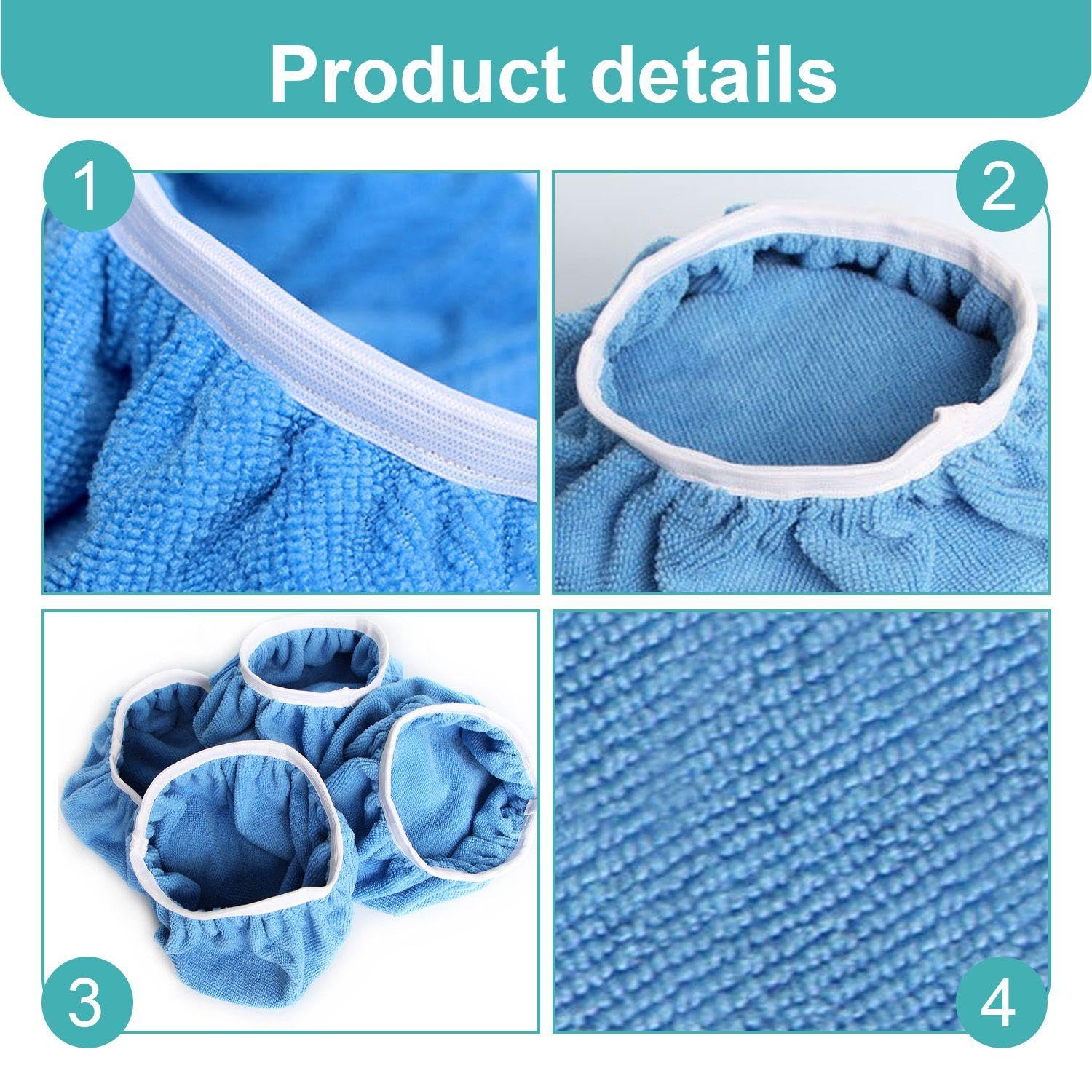 RNSKFG 6 Pieces Of Car Polishing Cover, Soft Cleaning Cloth, Waxing Polishing Tools, Body Care Supplies, Sky Blue - Image 3