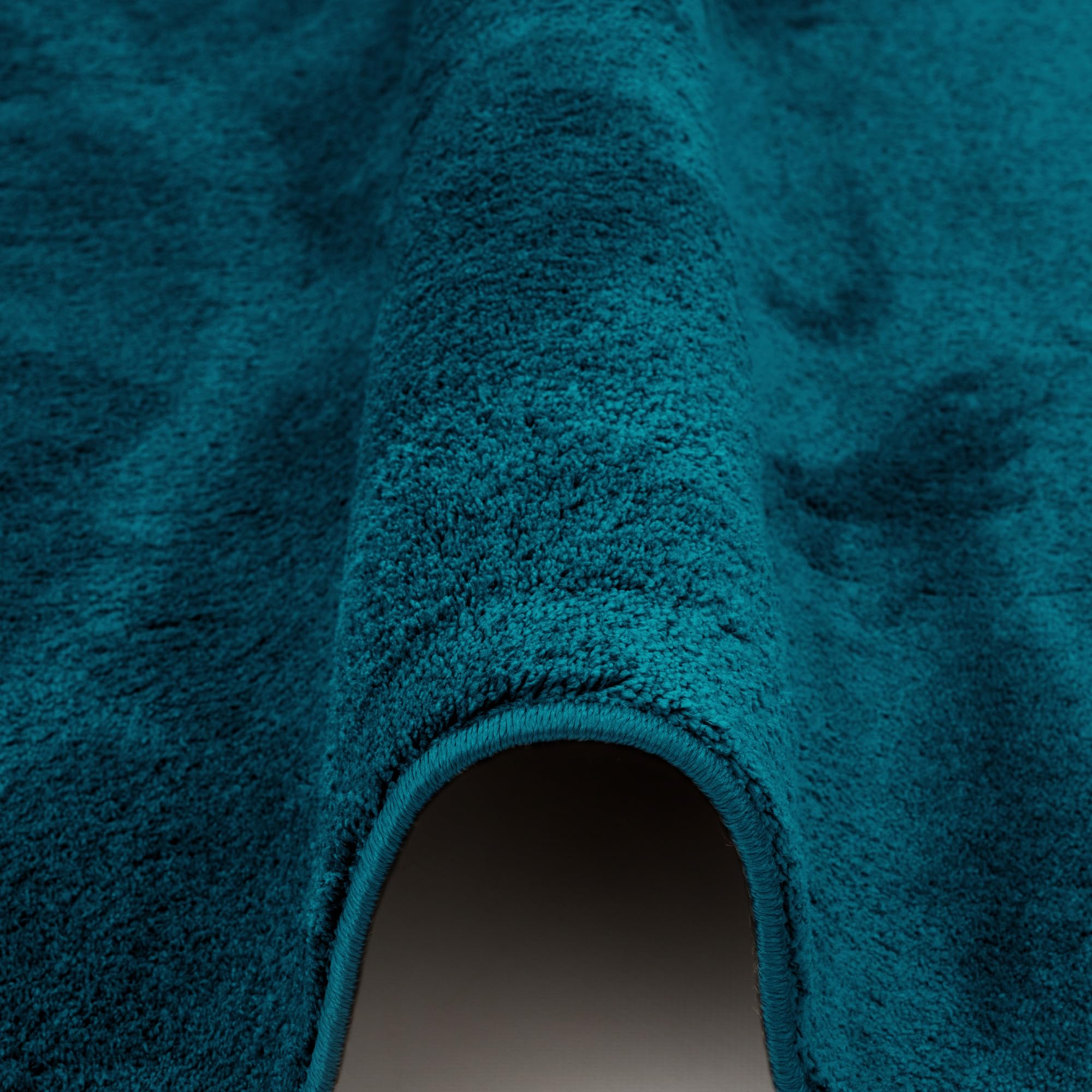 Tapis Shaggy Rond Melia Bleu Pétrole – Ultra Doux et Moelleux pour Salon