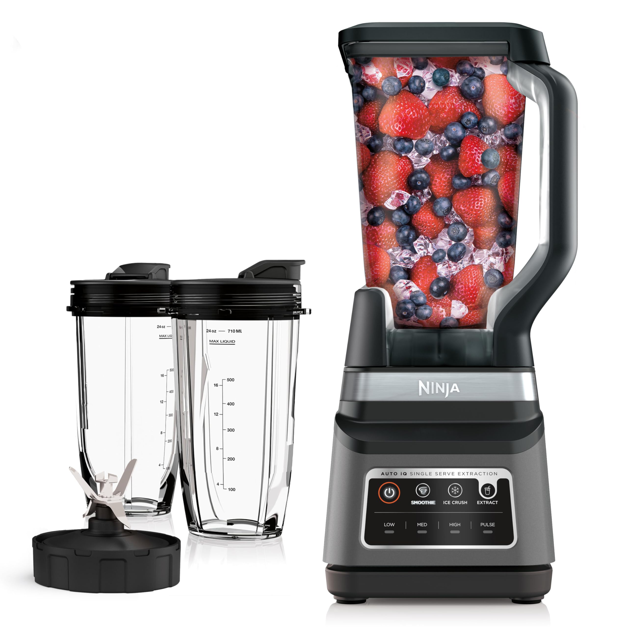Ninja - Bender BN751 Professional Plus DUO, 1400 Peak Watts, 3 Auto-IQ Programs for Smoothies, Frozen Drinks and Nutrient Extractions, 72 oz Total Shredder Jug and (2)