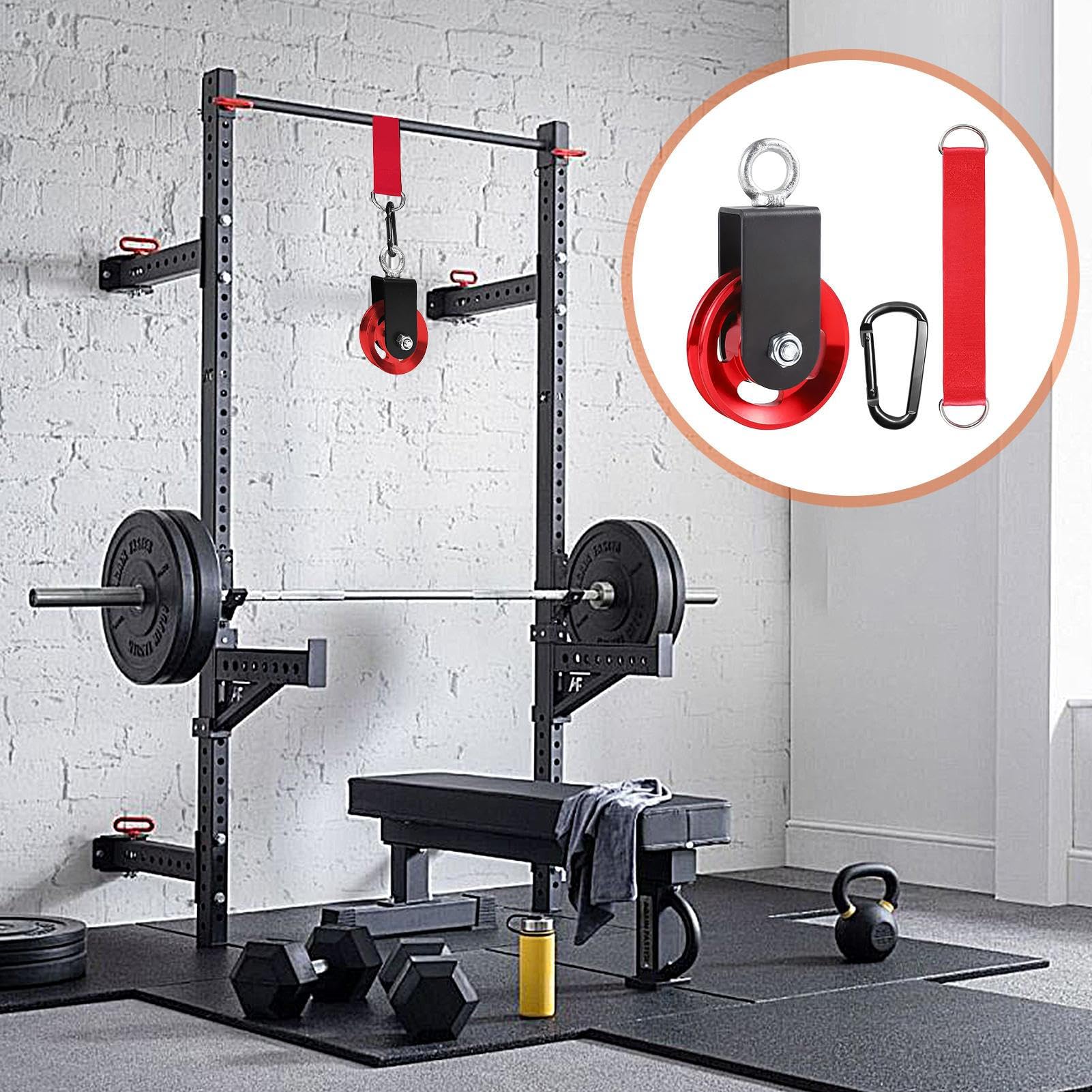 Generisch Fitness Seilzug System - Leise Aluminium Flaschenzug Mit Schnellspanner Für Home Gym & Bootsausrüstung, 500kg Tragkraft - 9cm Durchmesser