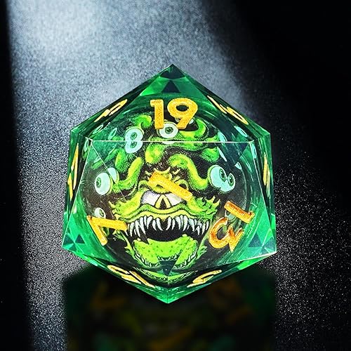 Miniatura 9 de HAOMEJA Juego de dados DND de resina de ojo de dragón D&D, 7 piezas de resina de borde afilado con bolsa de dados de ojo de dragón, dados