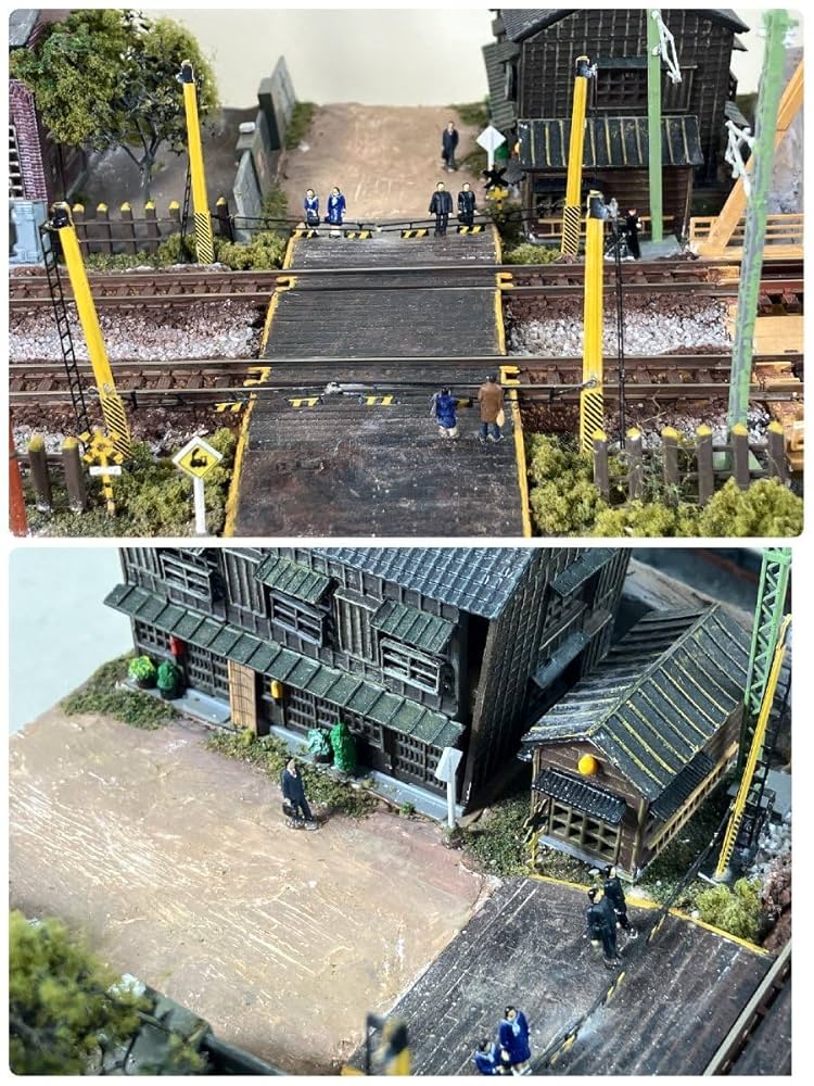 Amazon.co.jp: Nゲージ 鉄道模型 ジオラマ 昭和 工業地帯 河川に