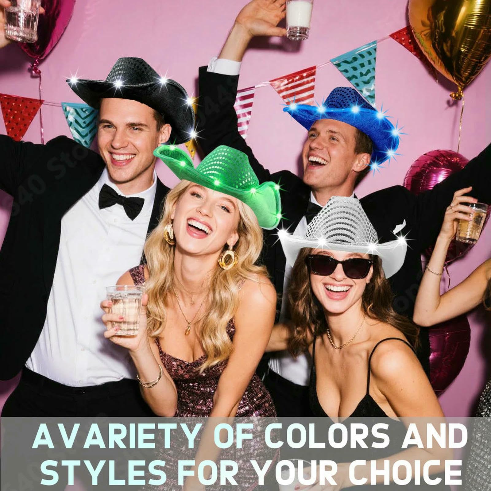 czapka typu bucket czapka LED świecąca kowbojska kobiety migające cekiny ślub wieczór panieński luzem zabawa czapki unisex