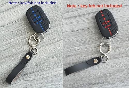 Miniatura 4 de 2 llaveros inteligentes de silicona para Honda Accord Civic Pilot HR-V CR-V Sport SI EX EX-L Touring 2024 2023 2022 (negro con rojoazul)