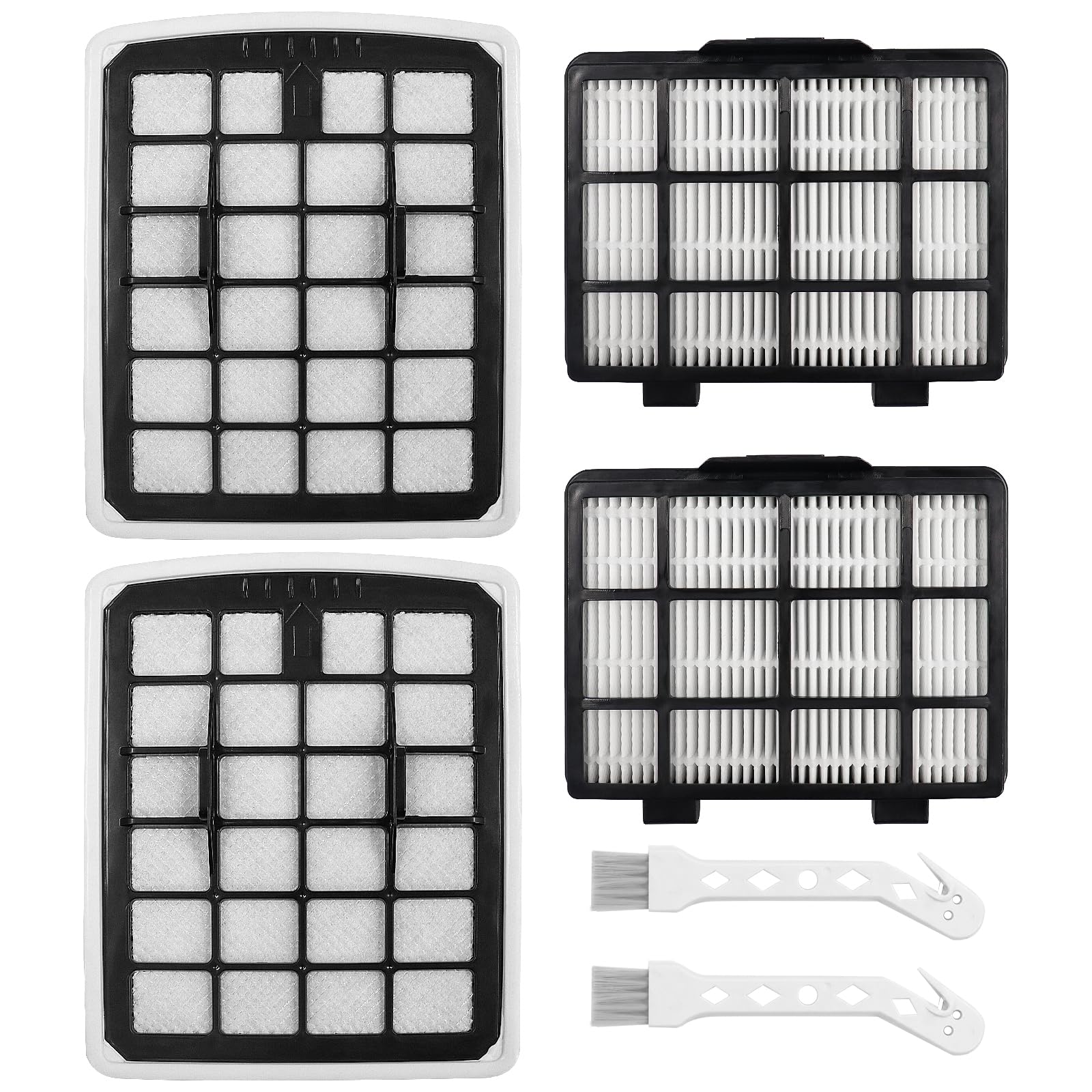 4 Pack Filters Replacement Parts for EUREKA NEN180 / NEN186BL Bagless Canister Vacuum Cleaner Accessories Include 2 Dust Cup Filters Element & 2 Filters
