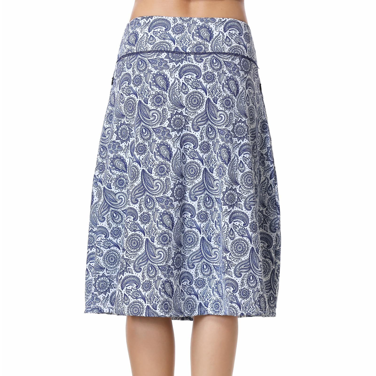 Jupe mi-longue mi-longue pour femme avec jupe-short intégré Cordon de serrage dissimulé Poches zippées Convient pour le travail décontracté