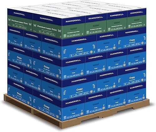 Hammermill Paleta de papel de alta calidad, 20 libras, brillo 92, 8.5 x 11, 32 cajas, con papel de impresión láser premium, 24 libras, 100