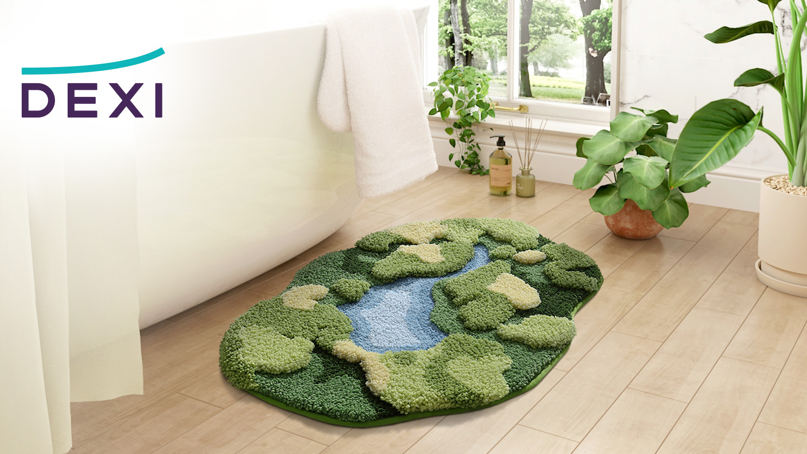 Amazon.com: DEXI Moss Bath Mat, Ultra Thick Soft Green Bathroom