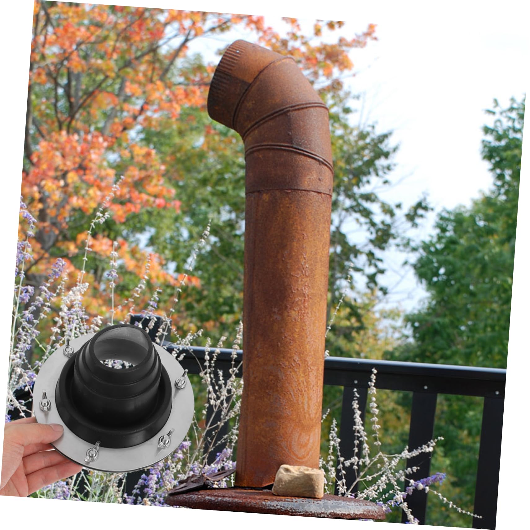 BESPORTBLE Protector contra Quemaduras de Chimenea Conector de Silicona Ignífugo para Estufa de Carpa para Camping al Aire Material de Acero Inoxidable Seguro