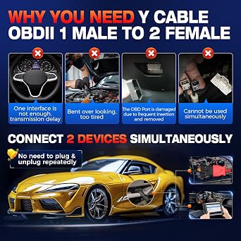 Autel Original OBD2 16 Pin OBDII Y Splitter Extension Adapter Cable