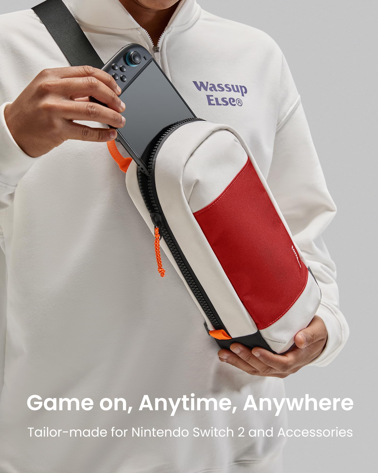 tomtoc Sling Crossbody Bag for Nintendo Switch 2, Protective Travel Chest Carrying Gaming Pouch with 8 Game Cartridges Slots - Nintendo Switch 2 - Very Good - Used Accessory - Image 2