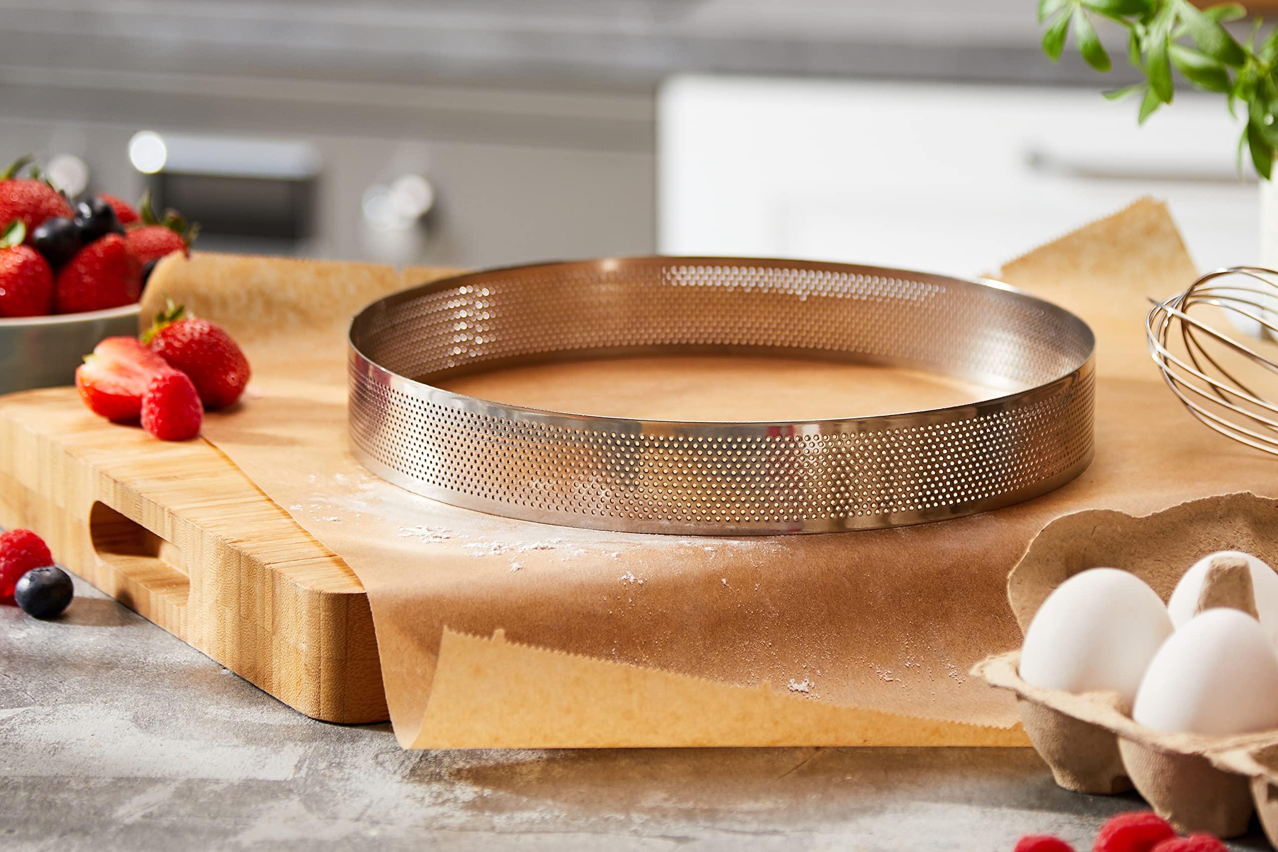 Stampo Rotondo Forato Lacor 24cm - Acciaio Inossidabile, Per Pasta Sfoglia E Choux - Foto 3