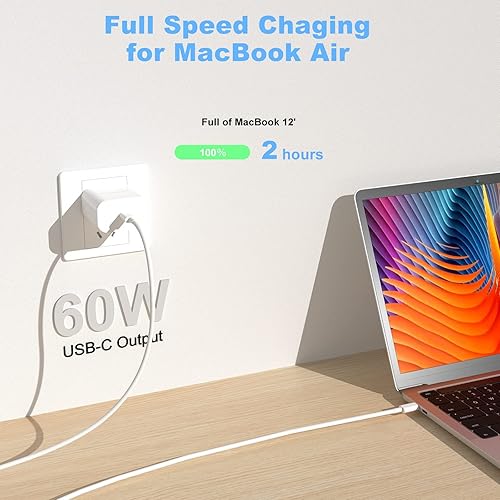 Miniatura 5 de Apple - Cable de carga USB C a USB C de 10 pies y 60 W paquete de 2 unidades cable de carga rápido largo para MacBook Pro2019201820172016iPad Air 45