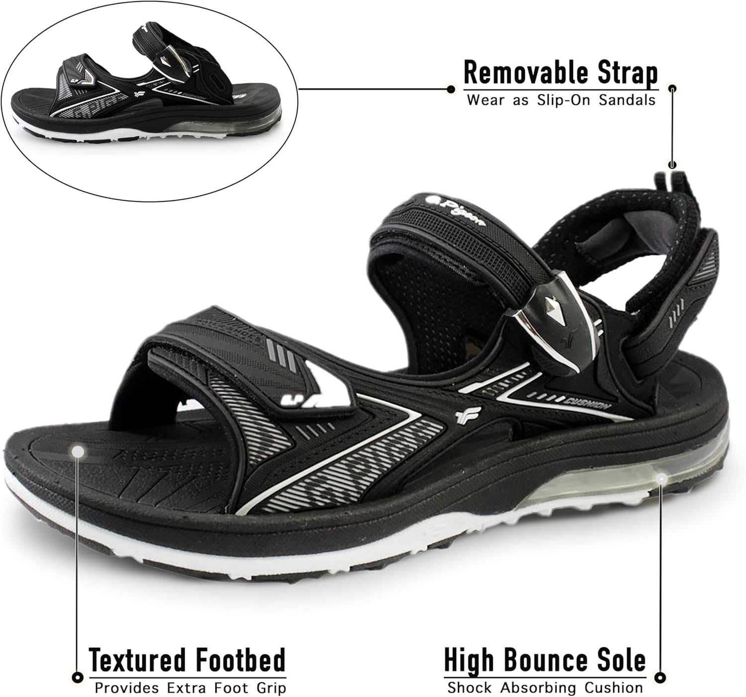 Gold Pigeon Shoes SIGNATURE Unisex Athletic Sandals SNAP LOCK Closure