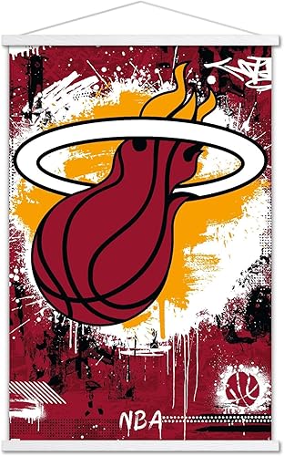 Trends International NBA Miami Heat - Maximalist Logo 23 Wall Poster with Magnetic Frame