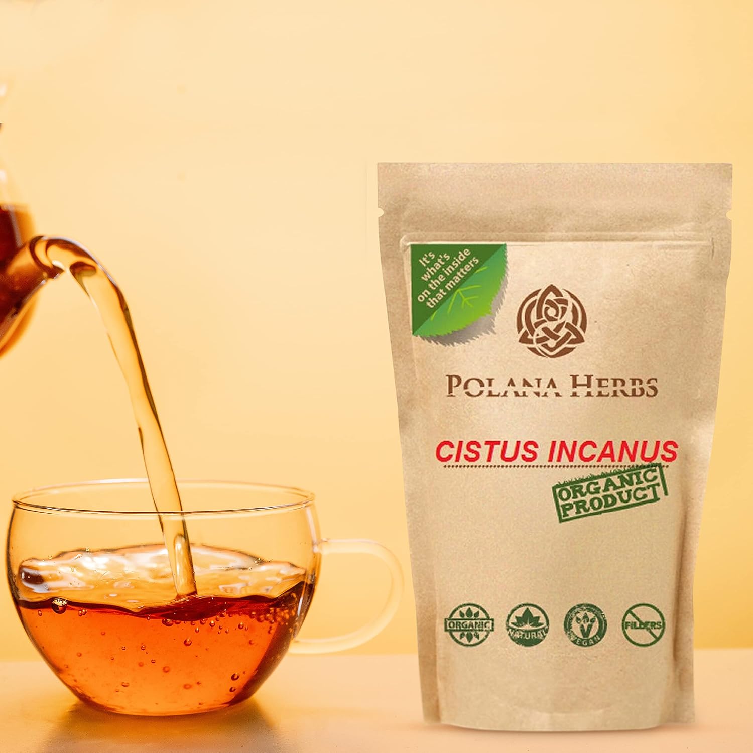 Organic Cistus Incanus Loose Leaf Hebal Tea, Polyphenol Rich, Detox, Cleanse, Antioxidants, Immune System Booster (200g pack)