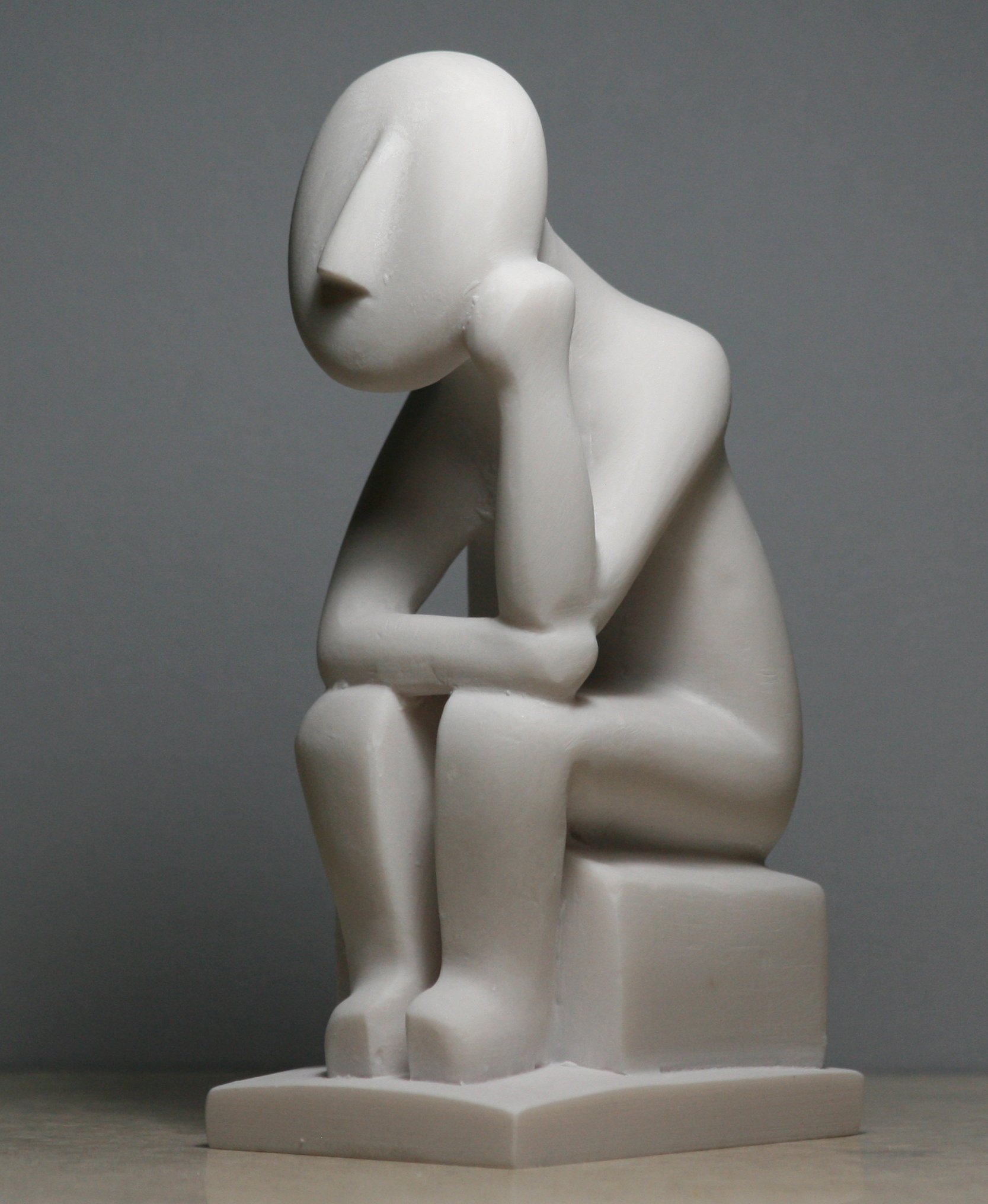 Figurina di arte greca delle Cicladi Pensatore Idol moderna scultura fatta a mano 15 cm