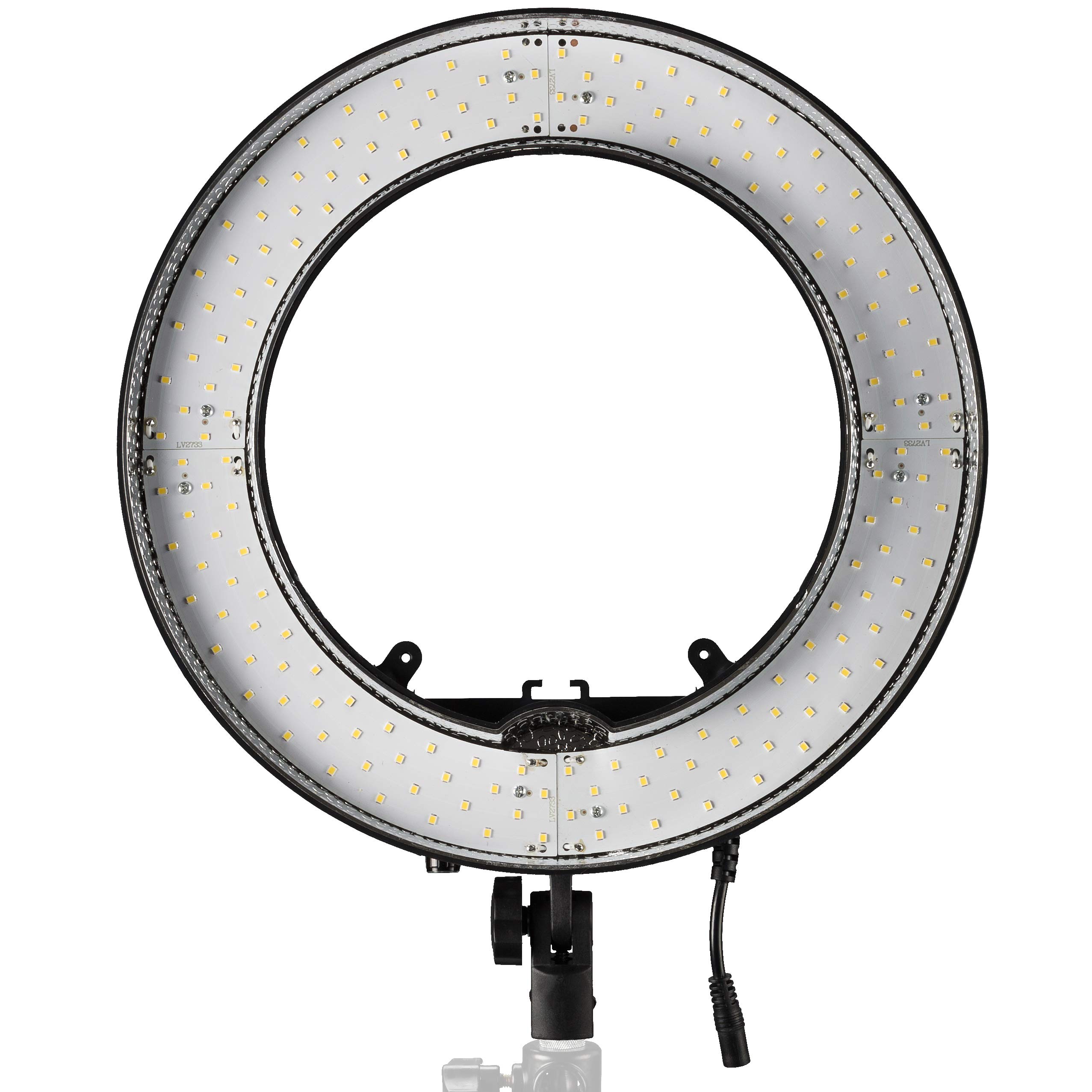Bresser BR-RL12 - Lampada ad anello per studio fotografico, a LED, dimmerabile, 45 W/4320 lumen, con custodia