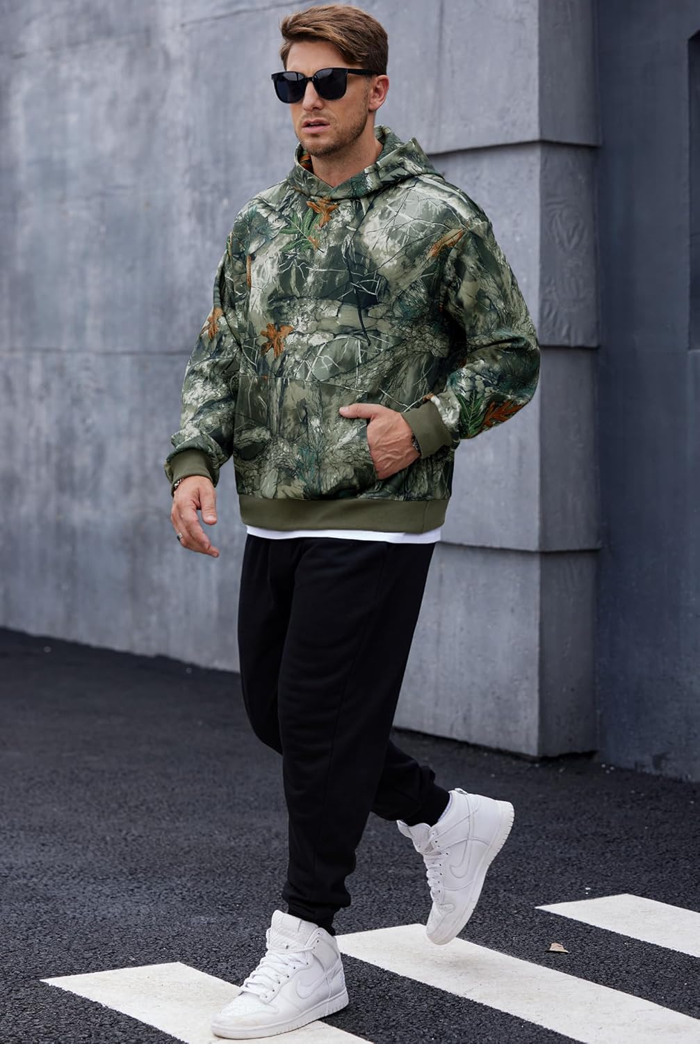 Men's Camo Hoodie Forest Print Midweight Soft Casual Hooded Pullover with Pocket (S-XXL) - Image 7
