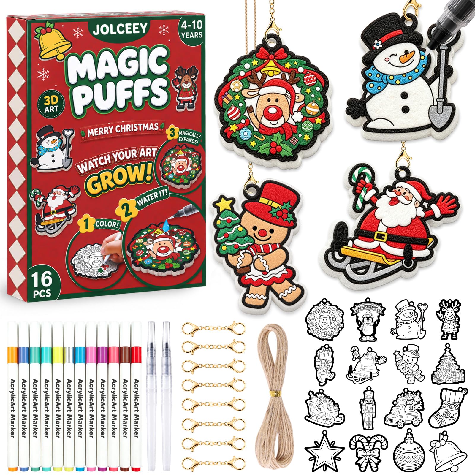 Christmas 3D Magic Puffy Art Craft Painting Kit for Xmas Party Favors
