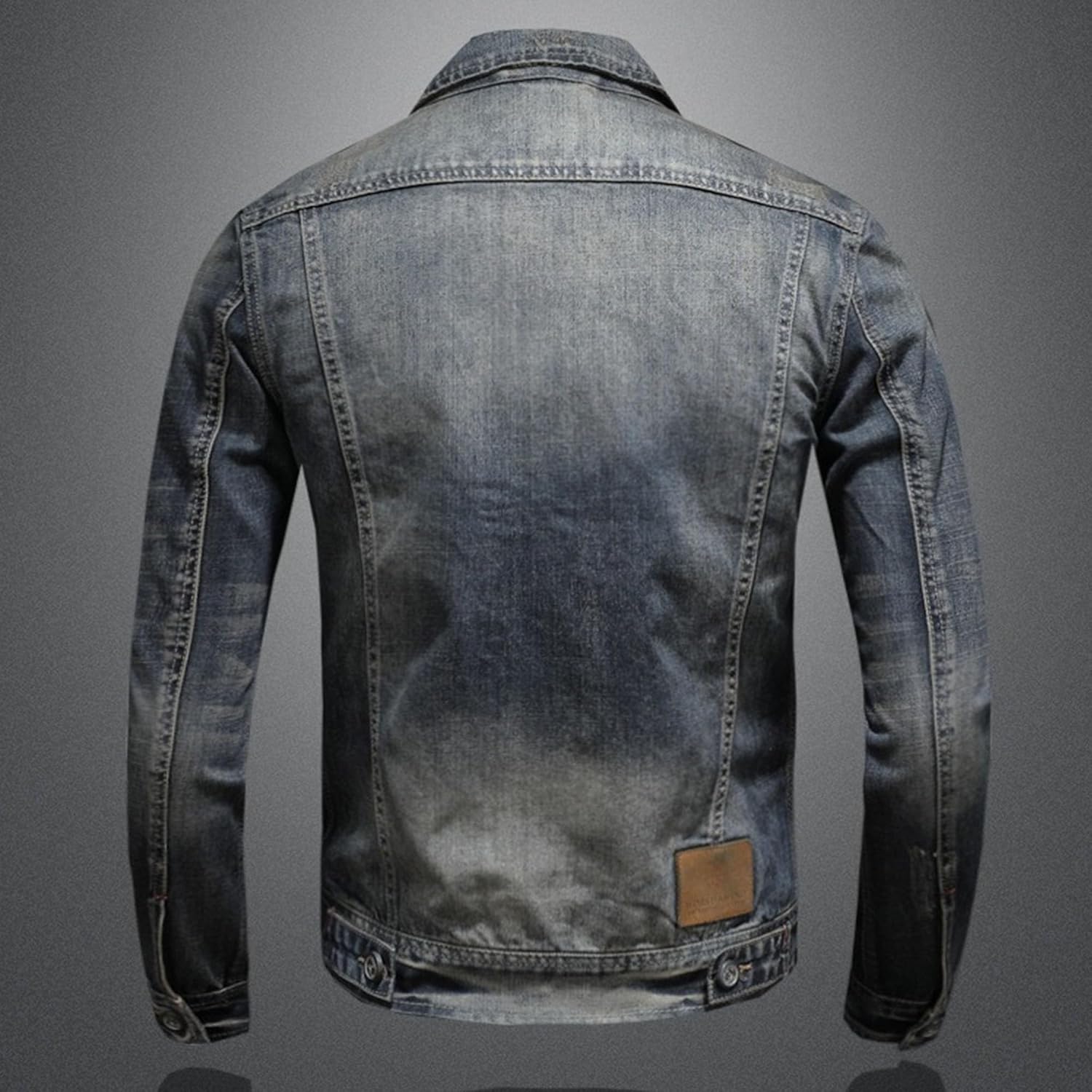 Mens Classic Slim Fit Motorcycle Denim Jacket Coat Vintage Distressed Stretch Casual Zipper Trucker Jean Jackets