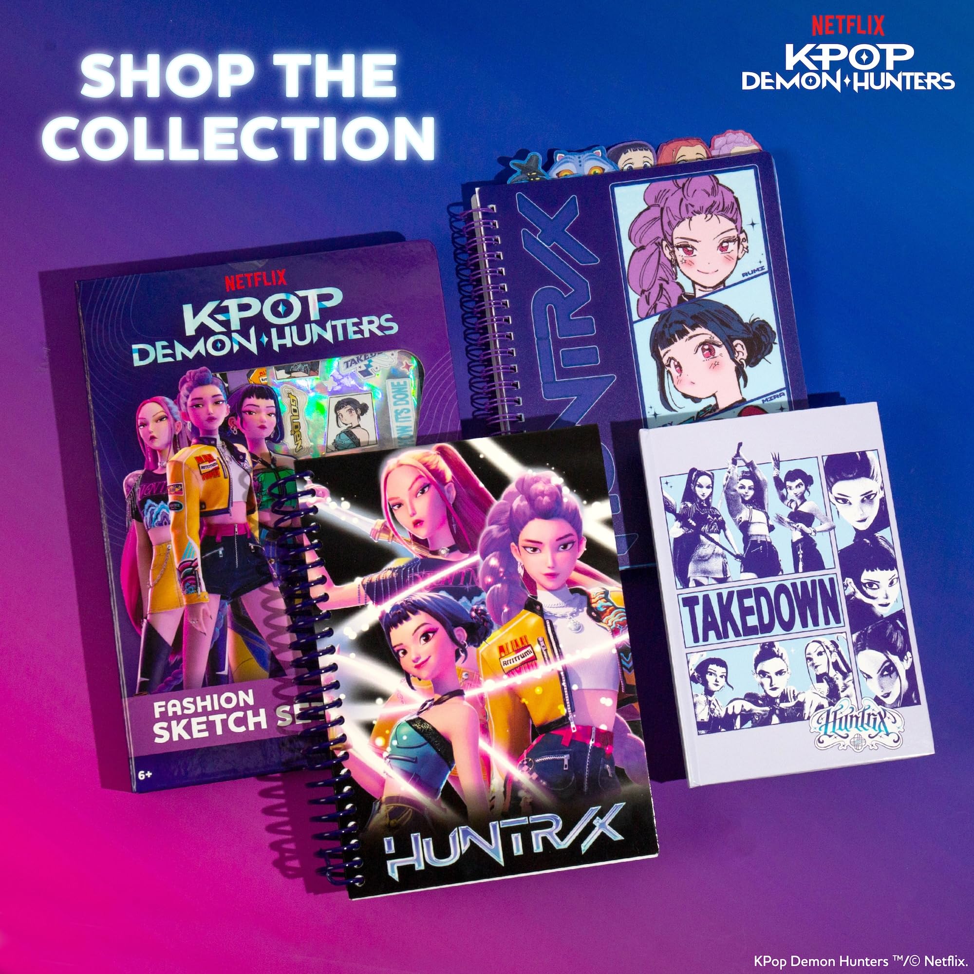 Diario Kpop Demon Hunters™, set da 40 pagine doppie con righe, adesivi Kpop bonus e penna, merchandising ufficiale K Pop Demon Hunters per fan di K-Pop, studenti, adolescenti